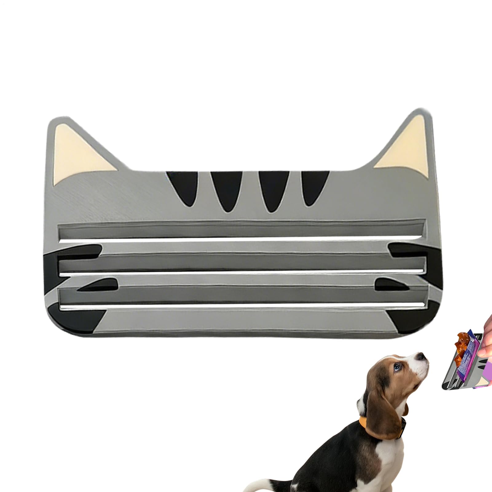 Kitten Food Bag Squeezer - Portable Treat Extractor Cat Strips Compression Tool | Novelty Dispenser Design, Indoor Outdoor Use in