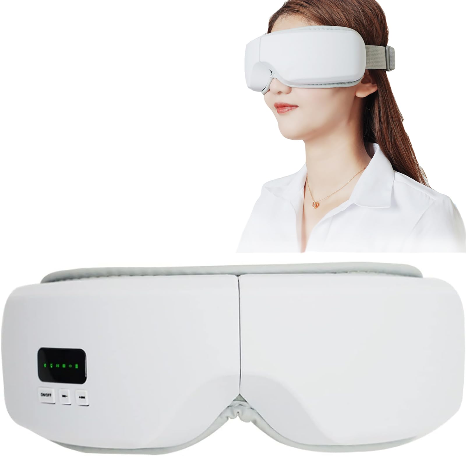 Masażer Łagodzący Zmęczenie Oczu, Inteligentny Elektryczny Masażer Do Oczu Z Wyświetlaczem Ciekłokrystalicznym I 5 Trybami, Składany O 180 °, Oddychający I Łatwy Do Czyszczenia Dla Ciemnych Kręgów