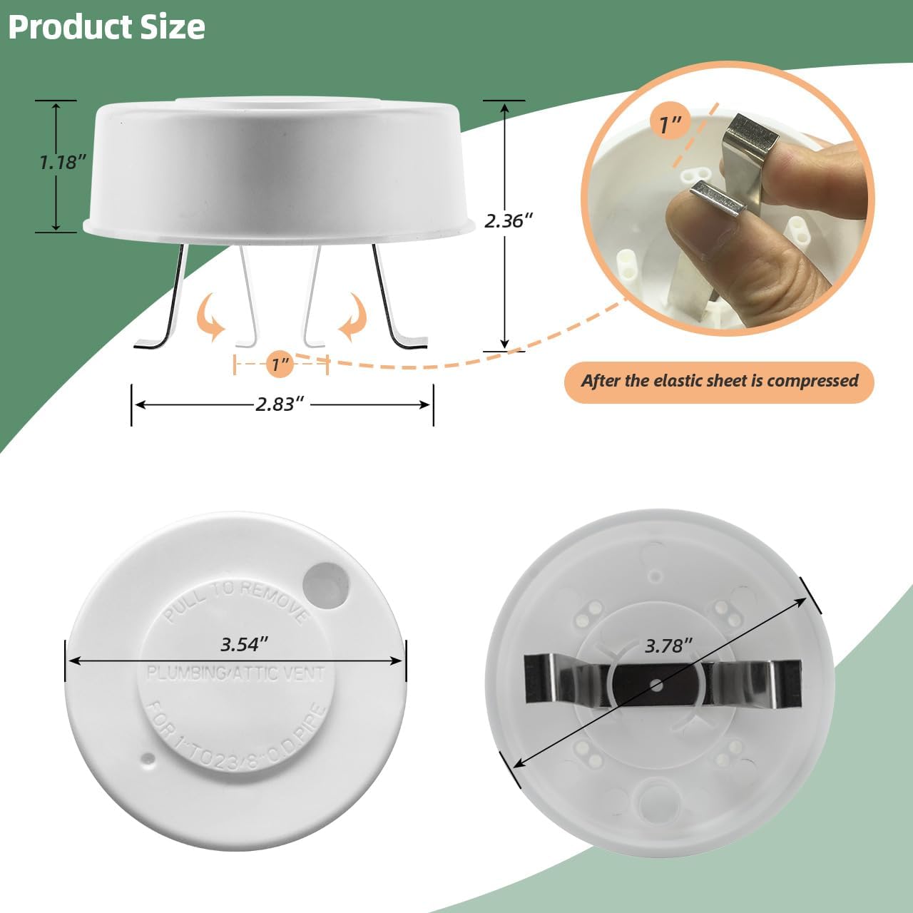40034 RV Roof Vent Cap with Spring Tension Attachment Fits Up to 2" Plumbing Vent Pipe, Replaces Lost or Damaged RV Plumbing Vent Caps - 2 PCS