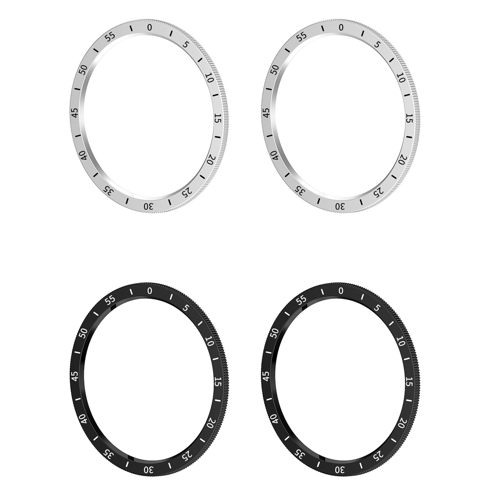 Anillo de bisel compatible con Samsung Galaxy Watch 6 Classic 43 mm/47 mm reloj inteligente anillo de estilo anillo cubierta adhesiva resistente a los arañazos protección de acero inoxidable para