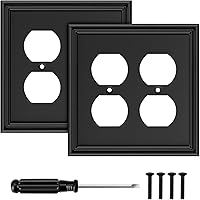 Vista 16 de Placa Decorativa Moderna Negra para Interruptor de Luz, Cubiertas de Tomacorriente Decorativas, Placas de Interruptor Basculante, Material de Fibra