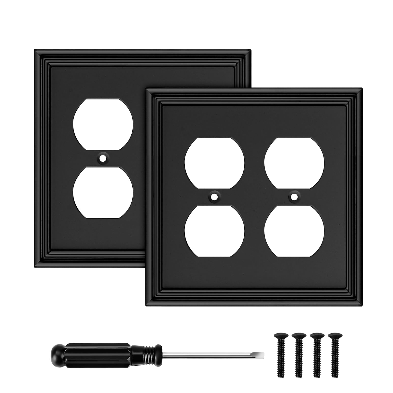Black Decorative Outlet Covers - 4 Pack -13