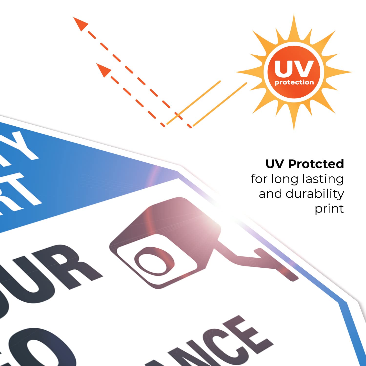 Video surveillance sign – CCTV – 24 horas vigilancia todas las actividades se controlados – Señal de alerta de seguridad leyenda grande 12 X 12 octogonal 0,40 libre de óxido aluminio señal