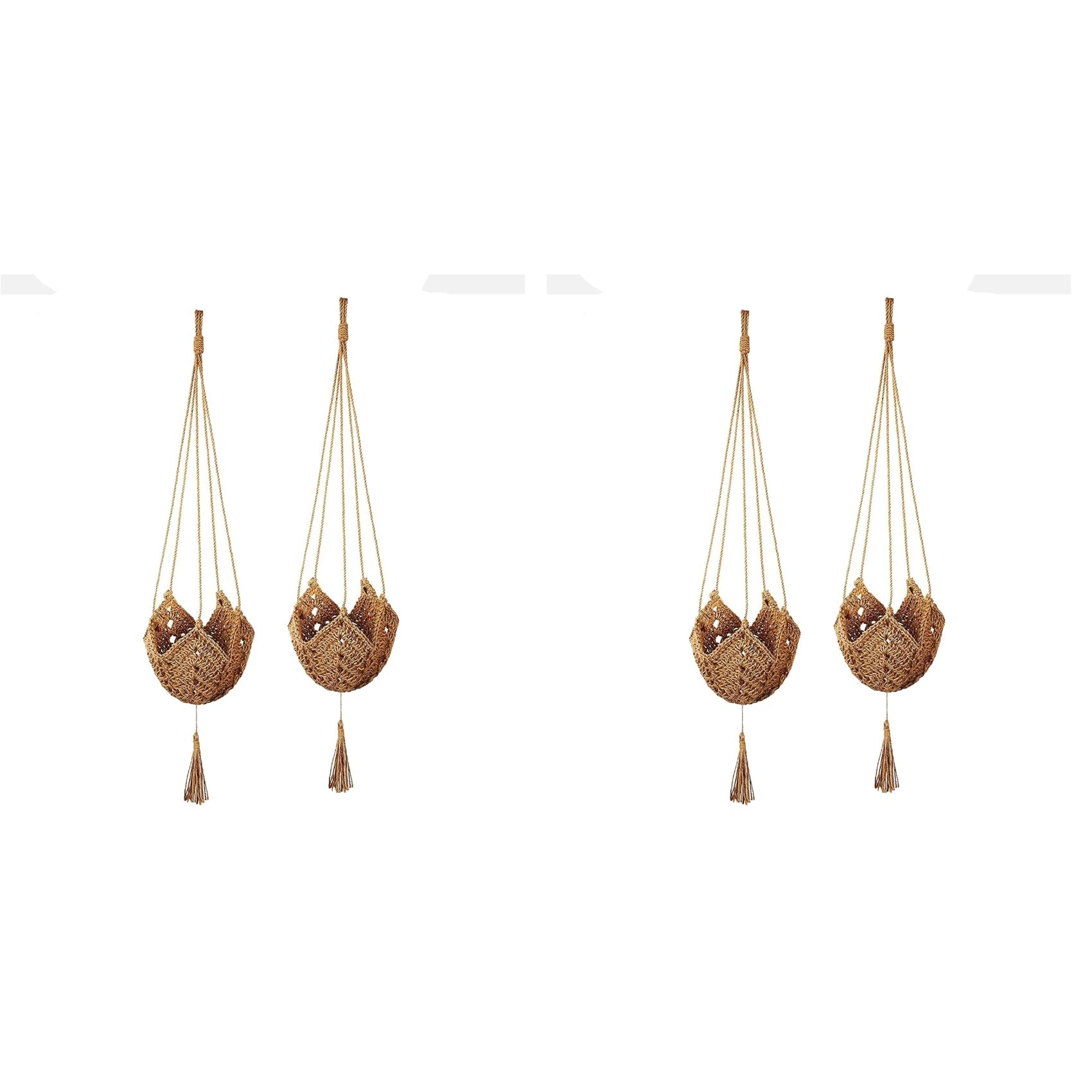 Hndhbfgrt Plant Hanger, Jute Hanging Planter, Handmade Wall Hanging Pot for Indoor Outdoor(Pot NOT Include), 4 Packs