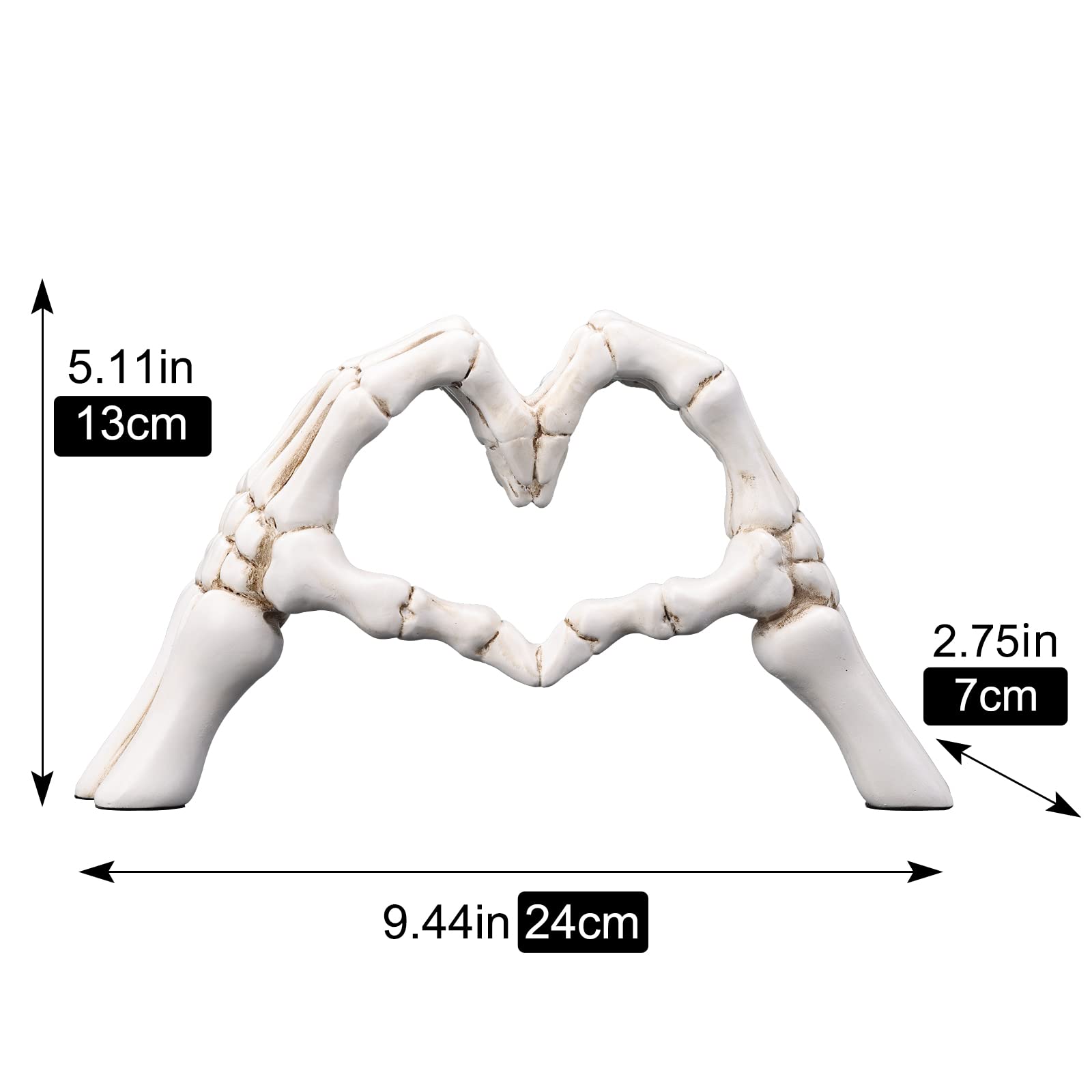 Heart Hands Sculpture - Resin Love Gesture Statue For Home Office Decor (Red)