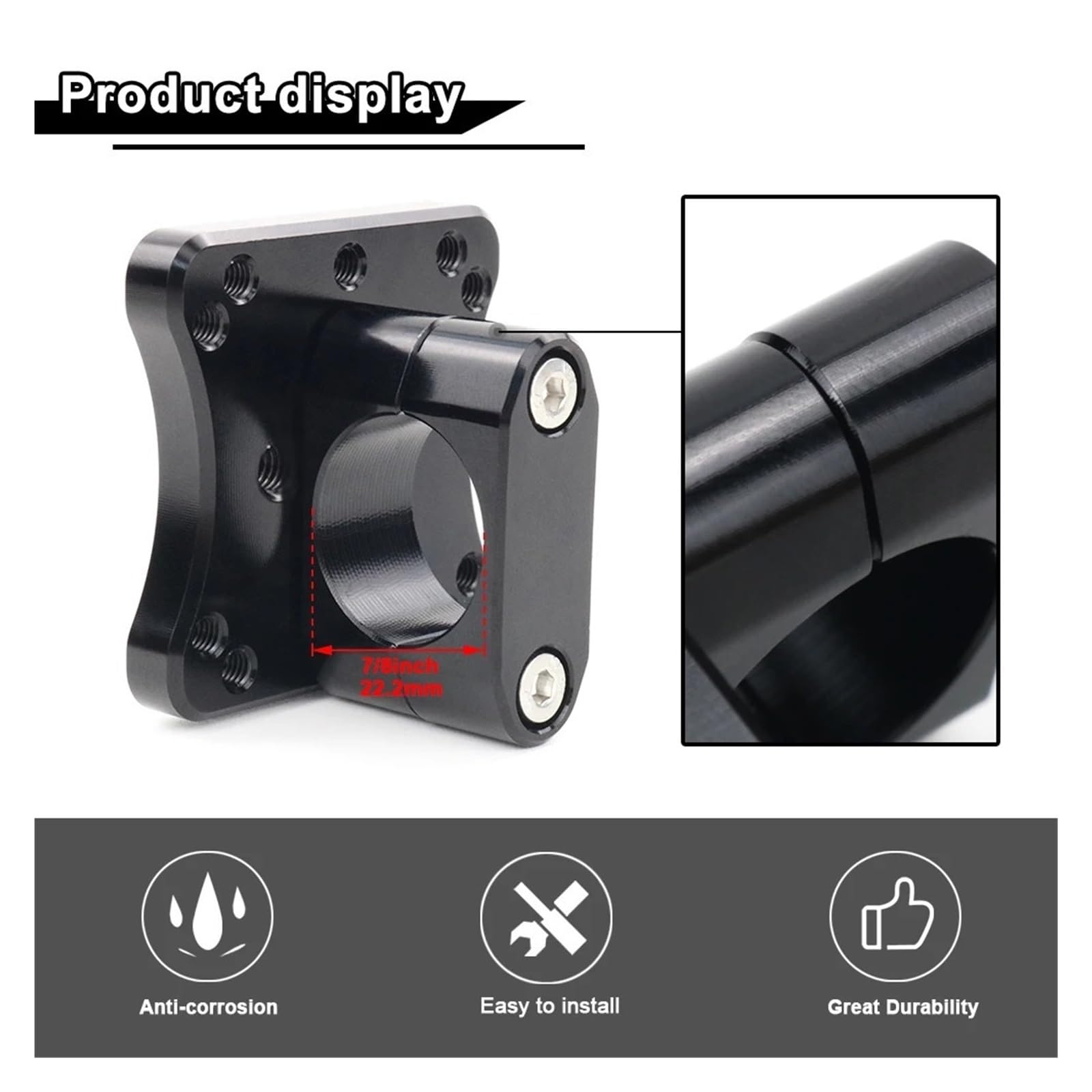 Supporto per navigazione per moto Supporto universale per staffa di navigazione GPS per manubrio da 22 mm per BMW, ecc
