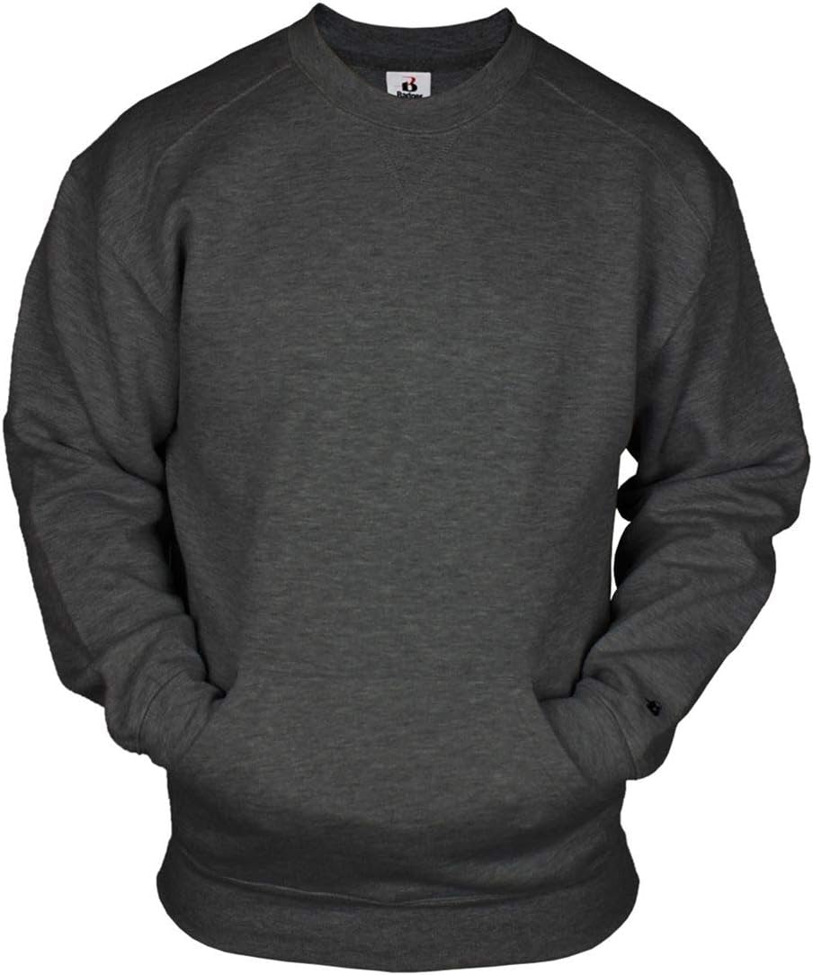 Badger Pocket Crewneck Sweatshirt - Charcoal - M