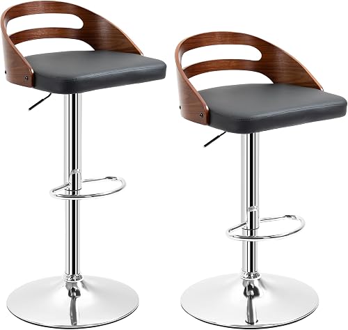 HOMCOM Lot de 2 Tabourets de Bar Design Contemporain Noir…