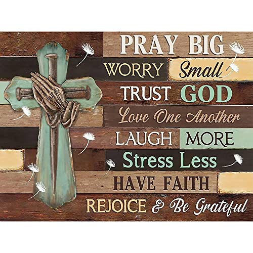 Huacan Jesus Cross AB Diamond Painting Kits for Adults, Full Drill Round AB Diamond Art Paint with Diamonds, 5D DIY Gem Dots Painting Kits for Beginner Wall Decor 11.8x15.7inch