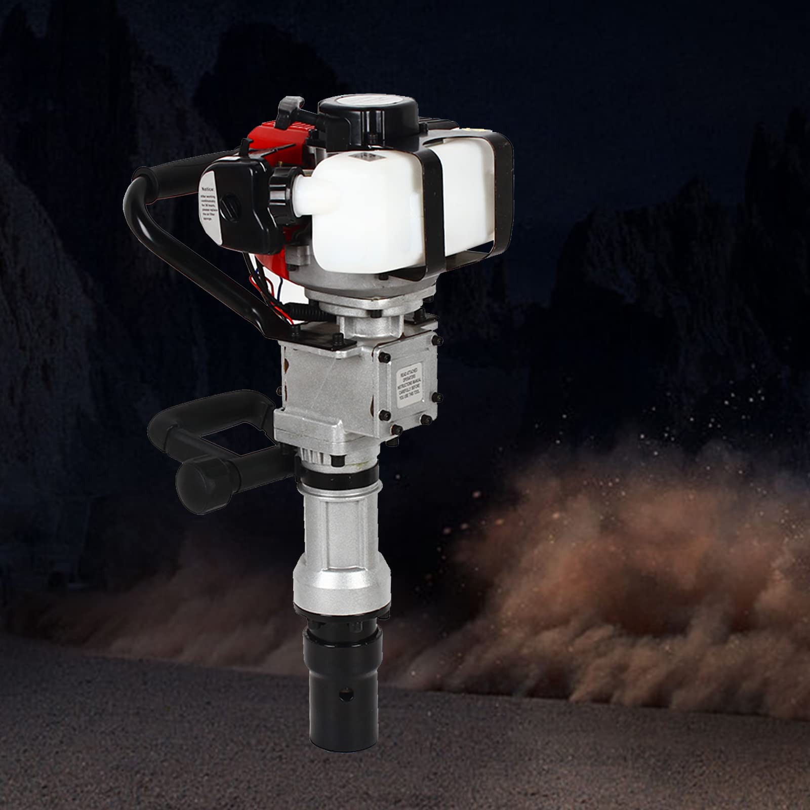 2 Stroke 32.7CC Gas Power T Post Driver Hammer Garden Fence Pile Driver Machine Air Cooling Sys, Portable Handheld Pile Pounder 900W US Stock