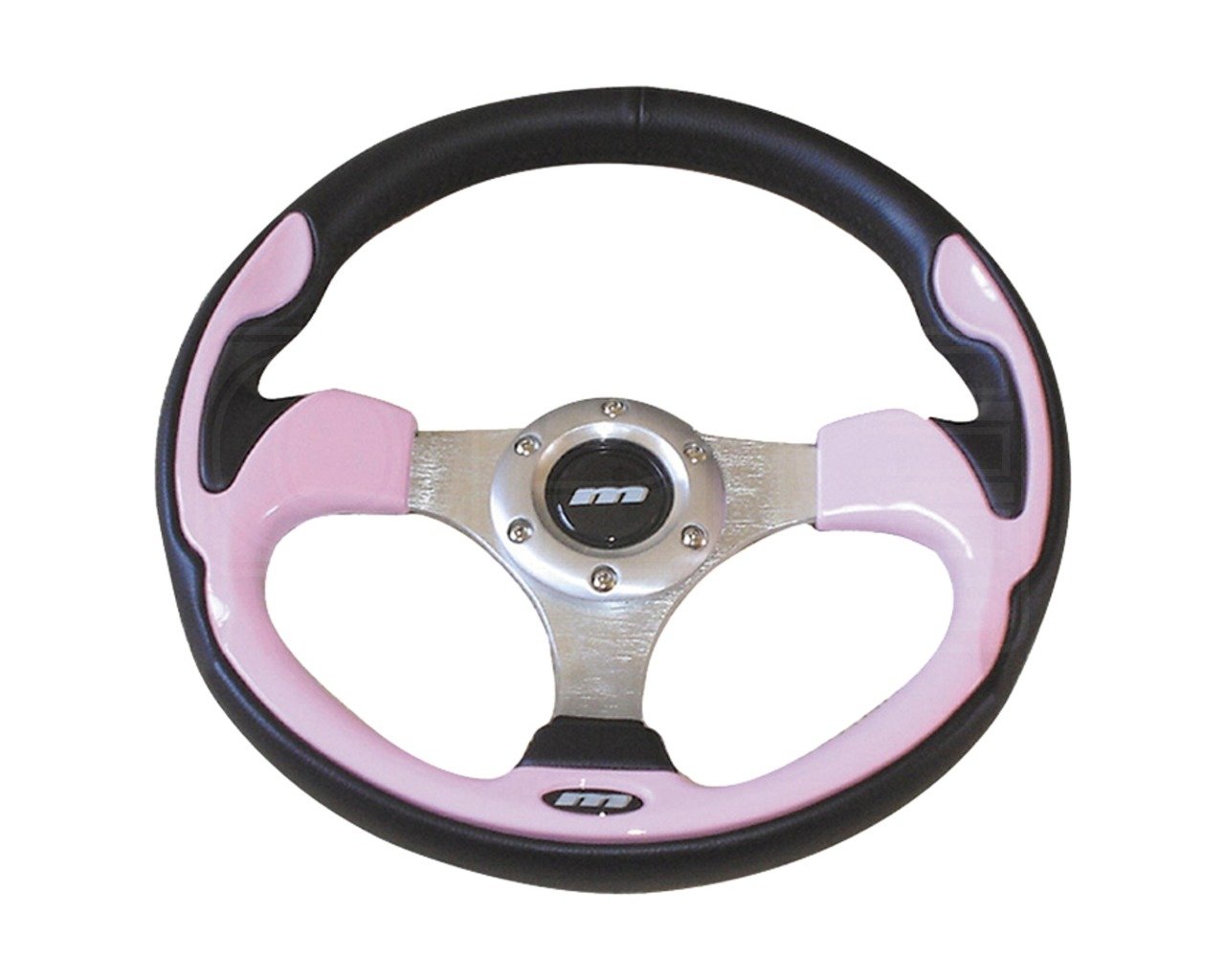 320mm Pink Inset Steering Wheel - Silver Centre - M Range M32X3VV2S - Mountney