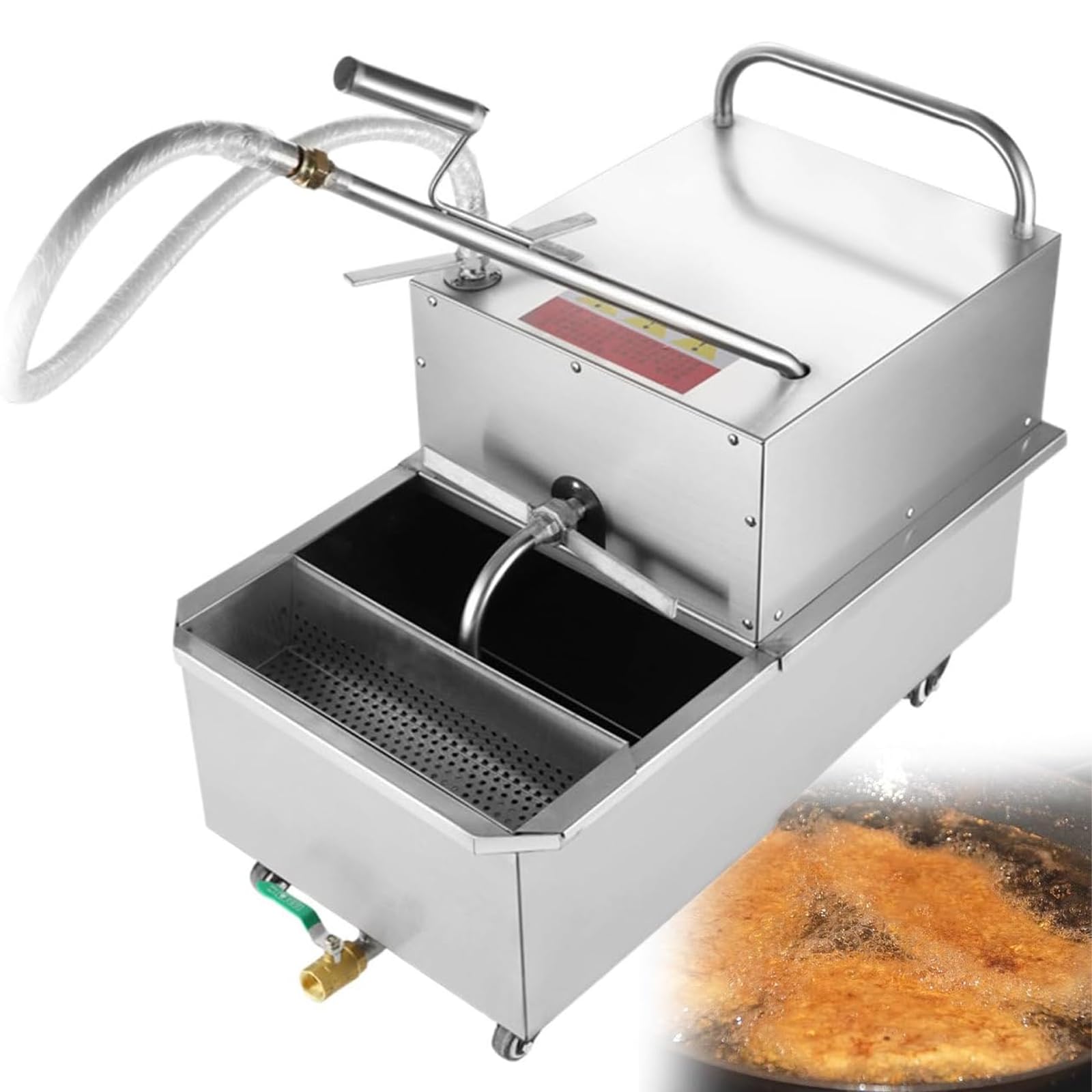 MáQuina De Filtrado De Aceite para Freidoras Comerciales, 38l De FiltracióN De Aceite MóVil Comercial, Flujo De Bomba De Aceite 30l/18min 110V