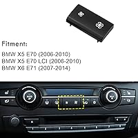 Vista 3 de Moonlinks Botón de velocidad del ventilador de repuesto para interruptor de ventilador de control de calentador de CA para BMW X5 E70 2006-2013BMW