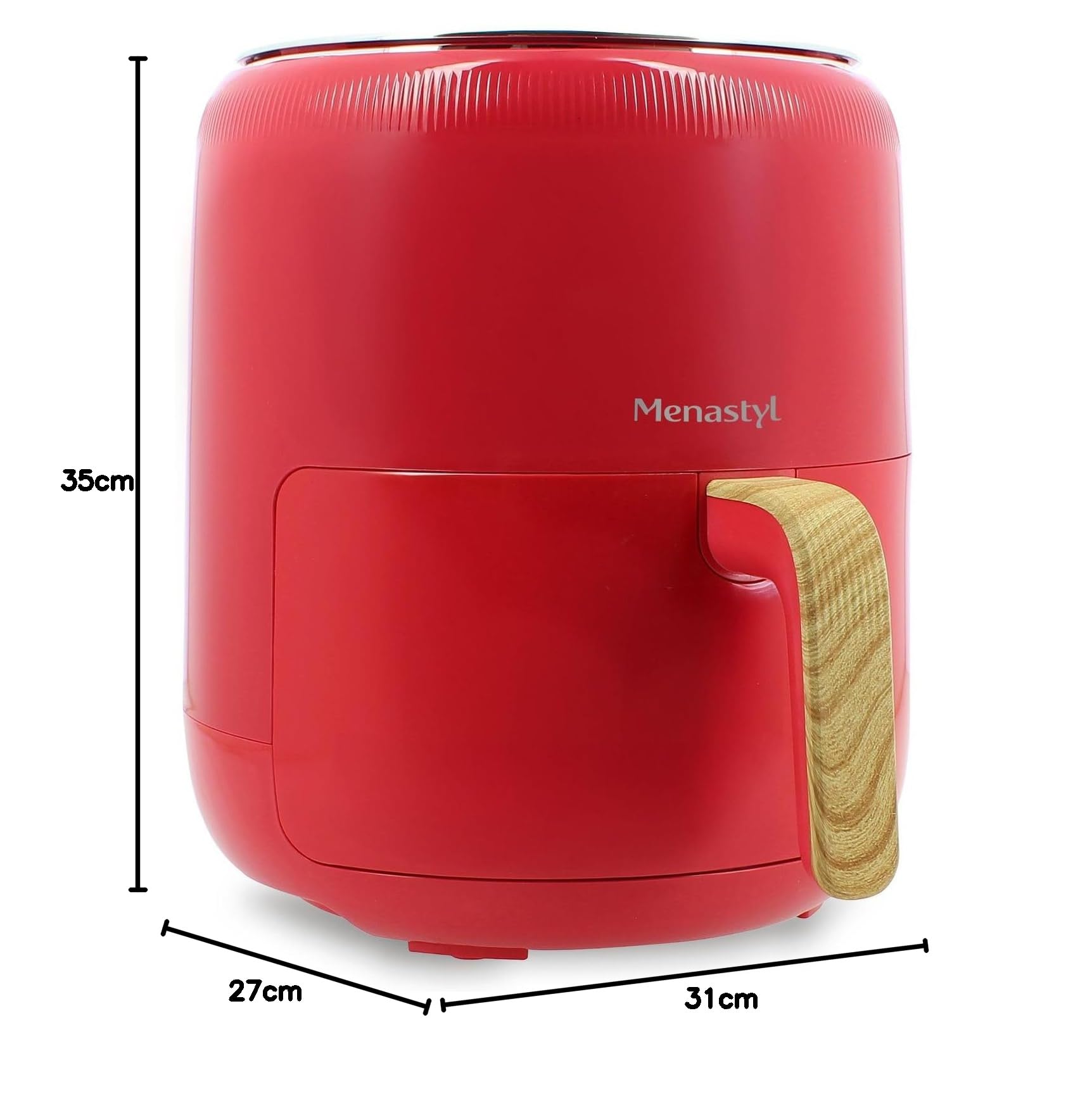 MENASTYL - Frytkownica na gorące powietrze 4,5 l colorama magenta wykończenie drewna - 6025002