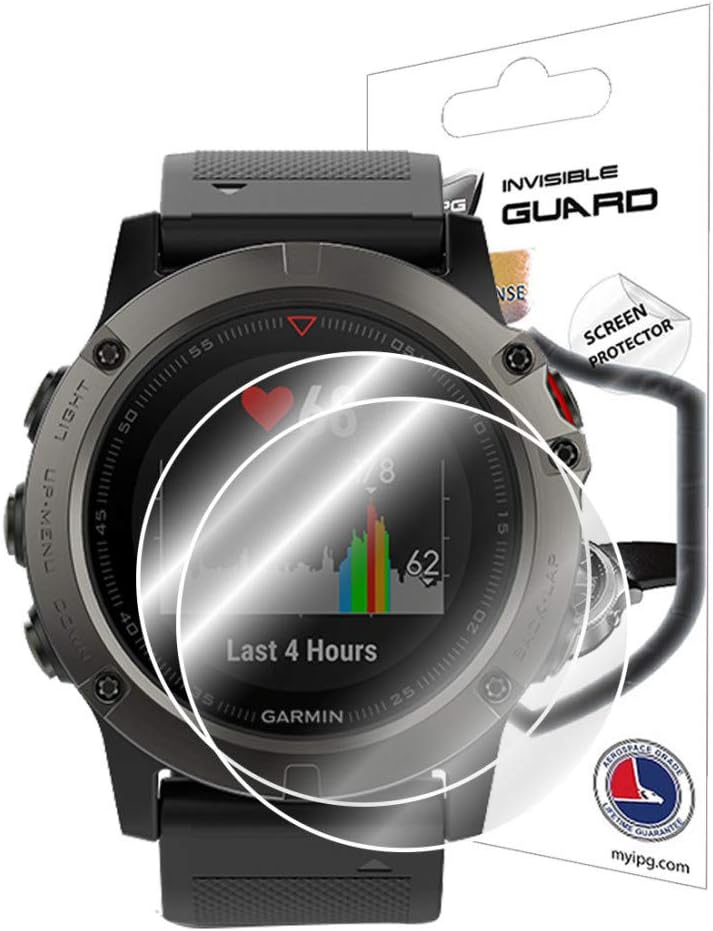 Amazon.com: IPG for Garmin Fenix 5X Sapphire (51mm) Screen Protector (2X)  Ultra HD Clear Film Anti Scratch Skin Guard - Smooth/Self-Healing/Bubble  -Free by : Cell Phones \u0026 Accessories