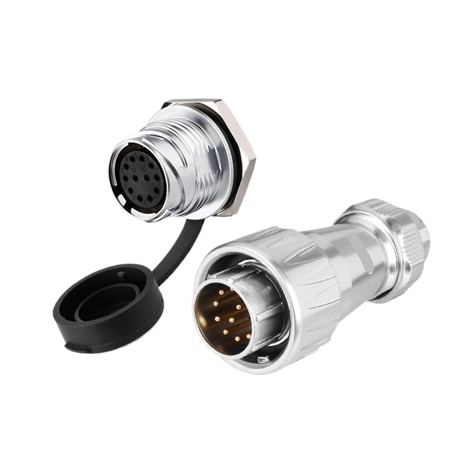 Conector de aviación DZ24 de 12 pines con acoplamiento de señal metálico