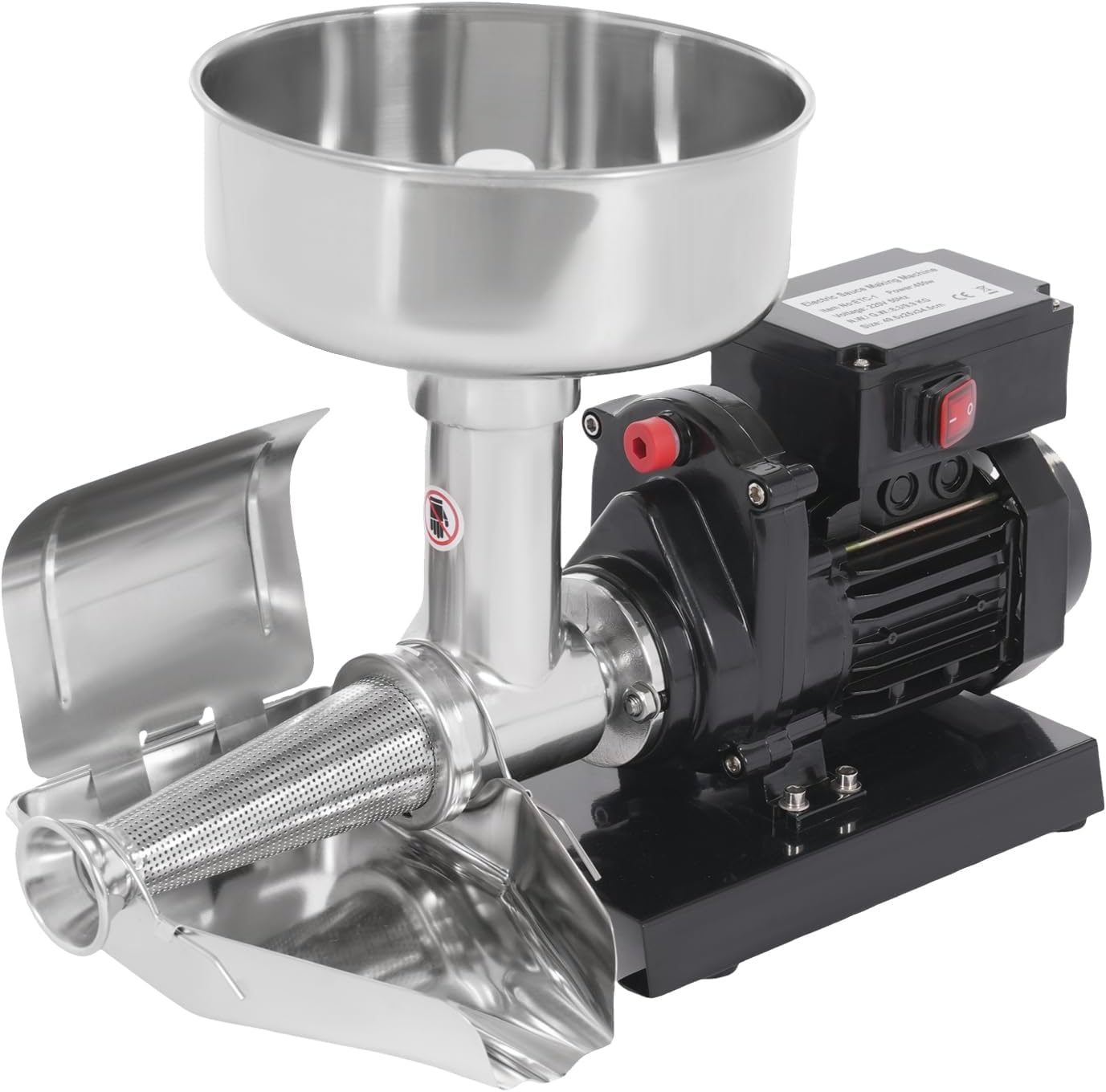 450 W Electric Tomato Marking Machine Made of Stainless Steel for Commercial Use for Making Homemade Ketchup Jam and Puree Robust with Stopper Leak Protection Easy to Clean