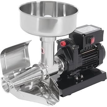 450 W Electric Tomato Marking Machine Made of Stainless Steel for Commercial Use for Making Homemade Ketchup Jam and Puree Robust with Stopper Leak Protection Easy to Clean
