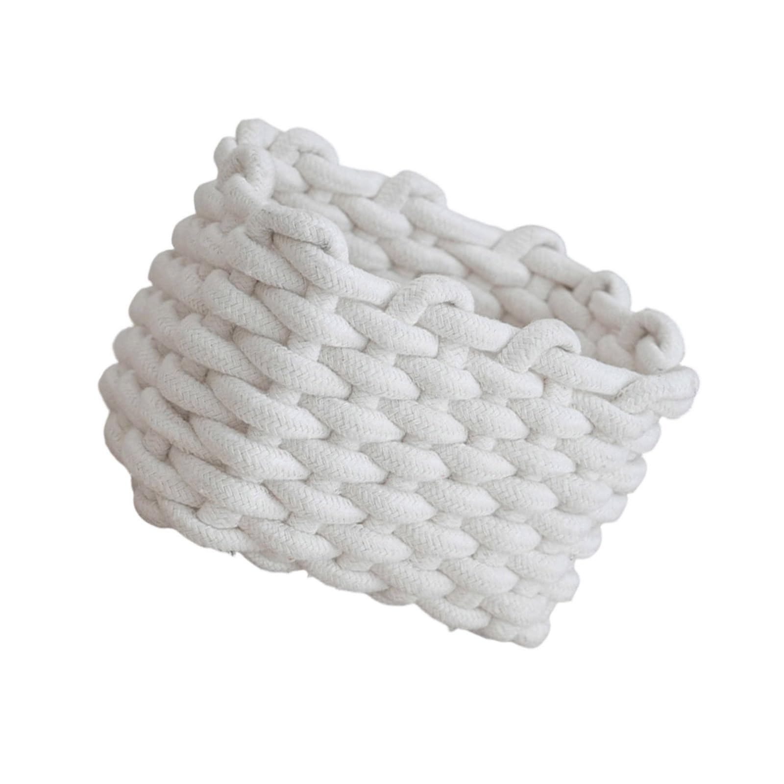 LUCKGONI Japanese Styles Cotton Cord Container For Storing Cosmetics Items And Books Braided Storage Basket For Home Organization