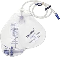 Vista 1 de Bolsa de drenaje urinario con cámara antirreflujo, bolsa de orina con volumen de 67.6 fl oz, tubo de drenaje de 48 pulgadas, clips y gancho