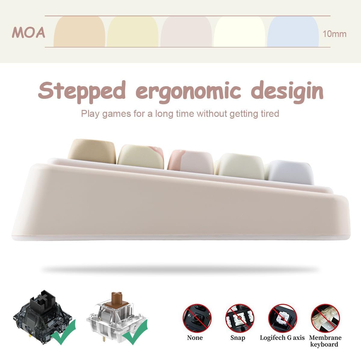 PBT Keycaps 131 Keys MOA Keycaps Dye-Sublimation Creamy Cute Custom Keycap Set for Cherry Gateron MX Swithes Mechanical Gaming Keyboards