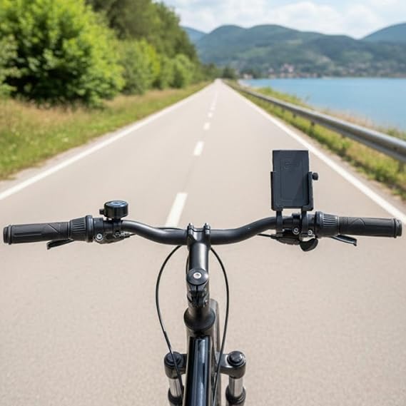 Plentiful Motosiklet Telefon Tutucu – Kaymaz, Kilitlenebilir Güvenli Tutuşlu, 360° Ayarlanabilir Gidon Bağlantılı Akıllı Telefon Aparatı