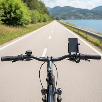 Plentiful Motosiklet Telefon Tutucu – Kaymaz, Kilitlenebilir Güvenli Tutuşlu, 360° Ayarlanabilir Gidon Bağlantılı Akıllı Telefon Aparatı
