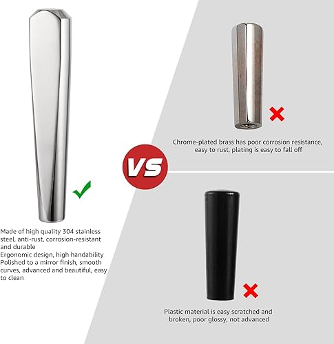 Miniatura 3 de Dbgogo Manijas de grifo de cerveza, 2 piezas de acero inoxidable 304 comercial de barril de cerveza de barril de cerveza mango de grifo de cerveza