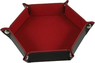 Hexagon Foldable PU Dice Tray Storage Box for Table Games