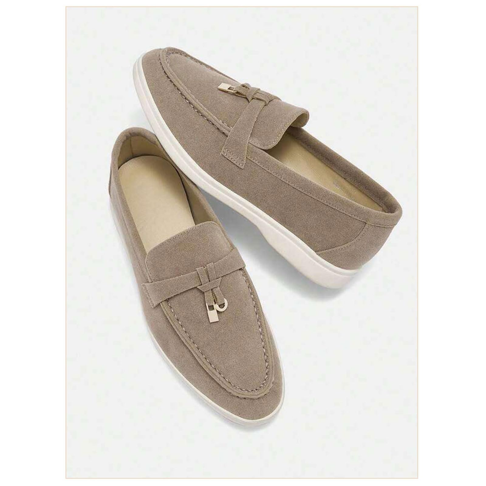 Mocassins pour Femmes,Mocassins d'école en Daim Confortable Slip on Décontracté Bateau et Mocassins,Mocassins à Plat Chaussures de Décontractées pour Le Travail,l'école EU36-41