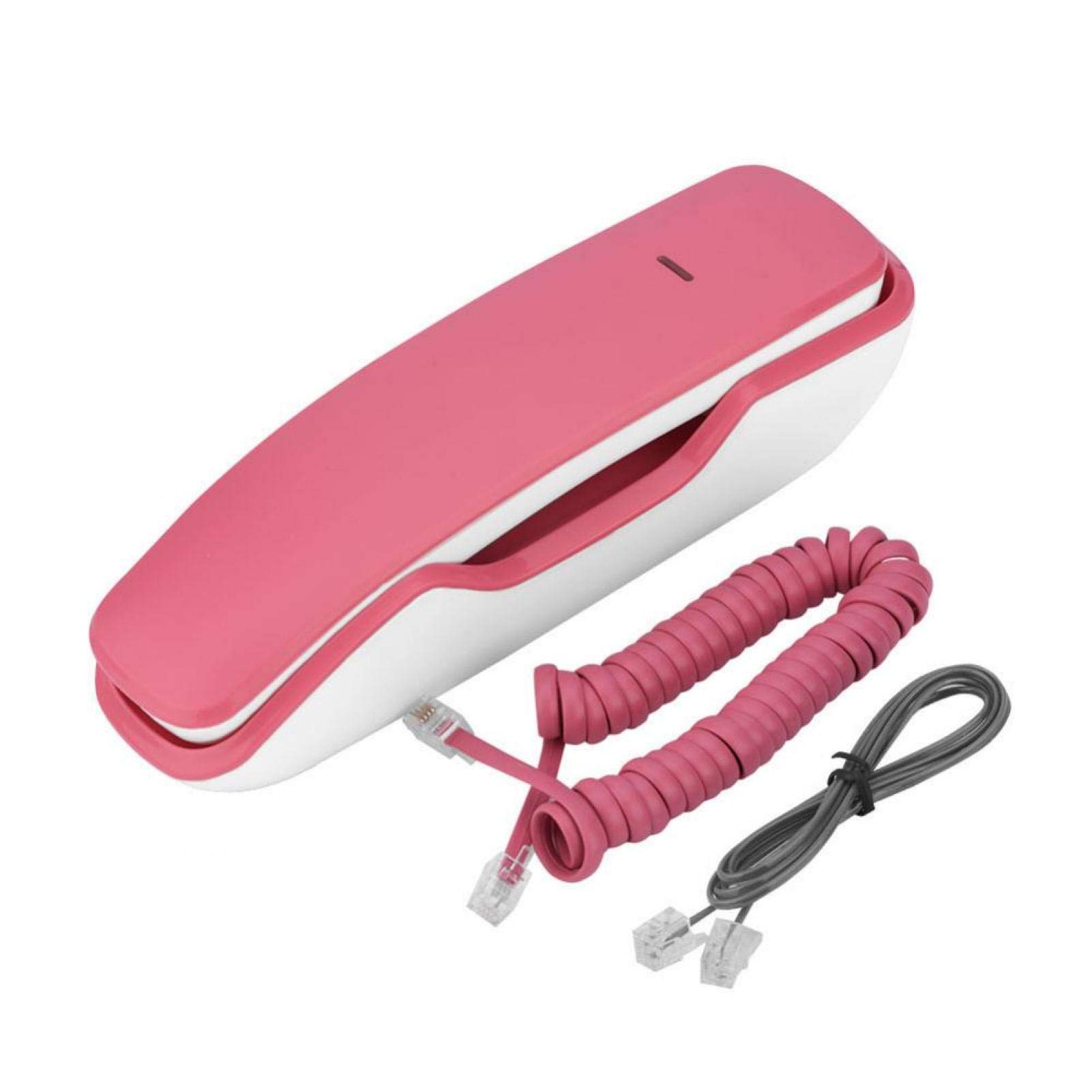 Bewinner Wandtelefon, Rosa Schnurgebundenes Telefon mit Pause/Stummschaltung/Wahlwiederholungsfunktion, Elegantes, Schlankes Retro-Wandtelefon mit Wähltastatur für das Home Office Hotel