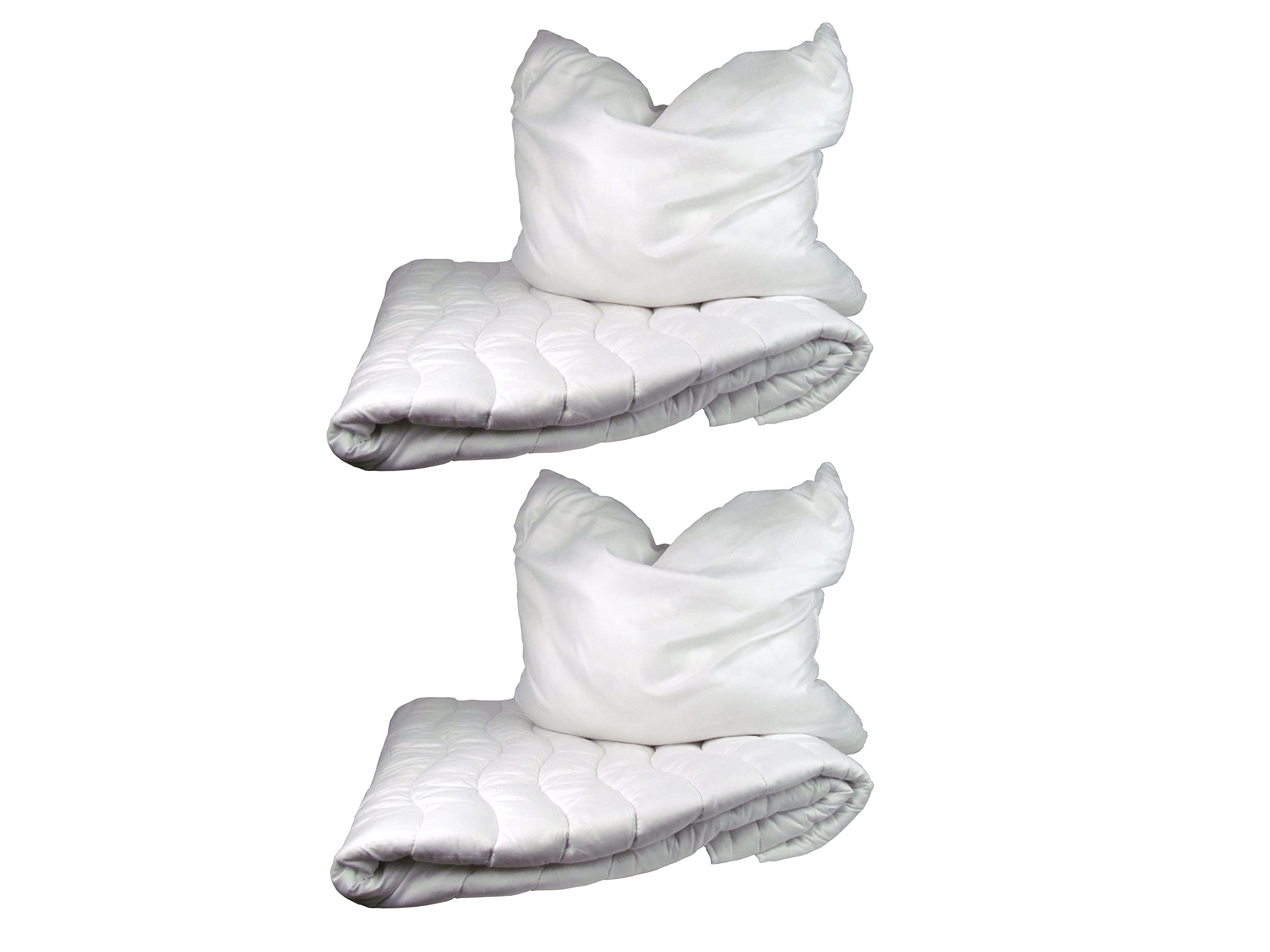 Mikrofaser Bettenset 2-teilig - Kopfkissen 80x80cm und Bettdecke 135x200cm - Allergiker geeignet (2 Sets)