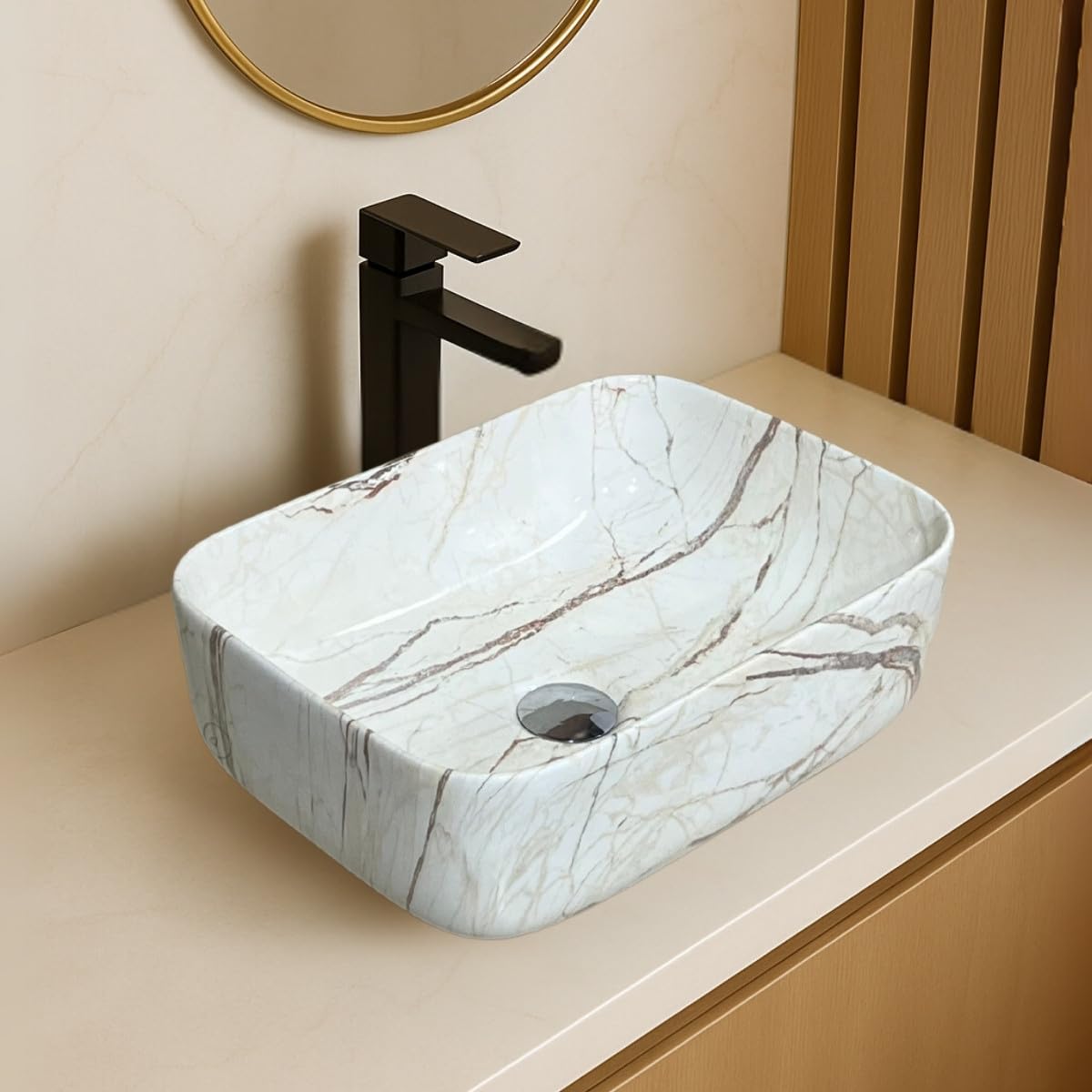 Artiva Black Ceramic Wash Basin - Rectangle Sink -20 Artiva Black Ceramic Wash Basin - Rectangle Sink -20