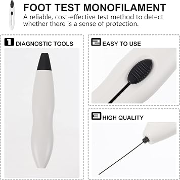 2pcs Monofilament Pen، 10g Foot Neuropathy Test Monofilament FootFilament Diabetic Pen جهاز اختبار القدم القابل للسحب Nerve Skin Contact Needle Foot Probe