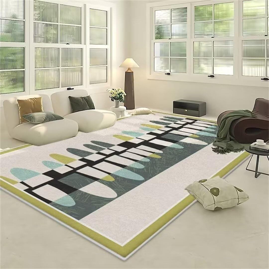 Tapis de salon lavable bleu 70x140cm pour un entretien facile