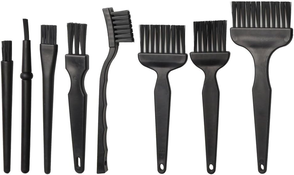 8 Pcs Keyboard Brush Small Anti Static Brushes Portable Nylon Brushes Cleaning Keyboard Brush Kit (Black)