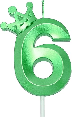 Miniatura 108 de Blue Number 4 Birthday Cake Candle, 3D Shape Crown Birthday Number Candle, 4th Birthday Party Blue Theme Cake Topper Decorations (Blue 4)