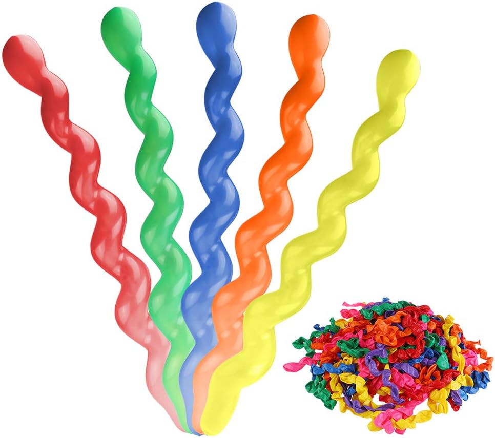 STOBOK 100pcs Spiral Latex Balloons Colorful Thick Twisted Balloons for Birthday Wedding Festival Party Supply