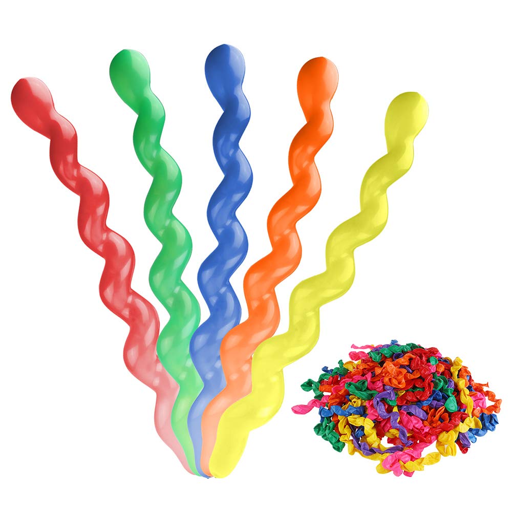 STOBOK 100pcs Spiral Latex Balloons Colorful Thick Twisted Balloons for Birthday Wedding Festival Party Supply