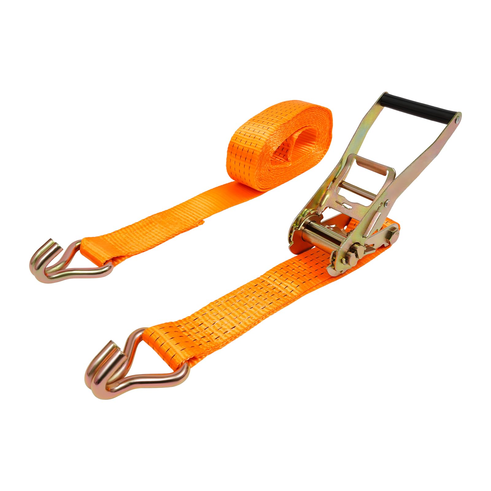 10 Stück Spanngurte mit Ratsche, 8m Spanngurte mit Haken, Belastbar bis 2500KG, Ratschengurt Zurrgurte 50mm für die professionelle Ladungssicherung (Orange)