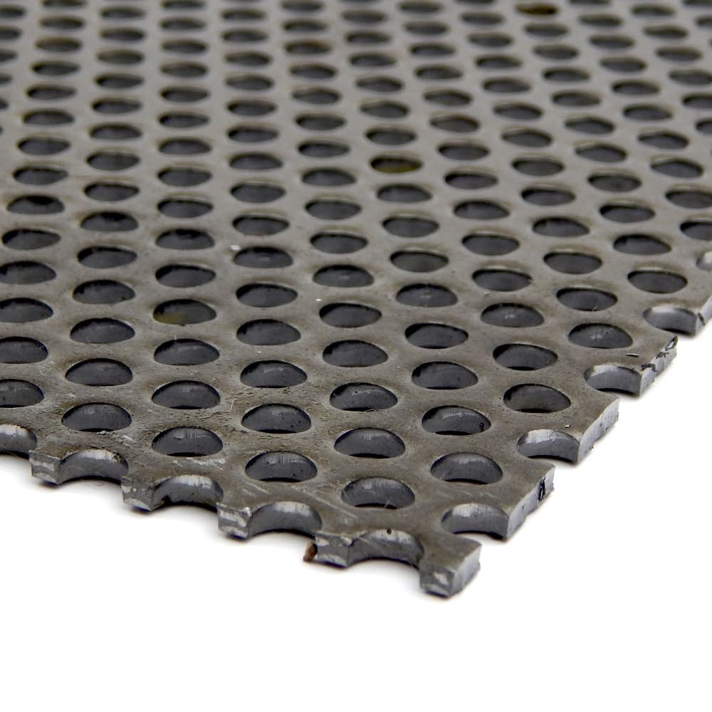 A36 Carbon Steel Perforated Sheet, Unpolished (Mill) Finish, Hot Rolled, Staggered 0.1875" Holes, ASTM A36, 0.06" Thickness, 16 Gauge, 24" Width, 24"