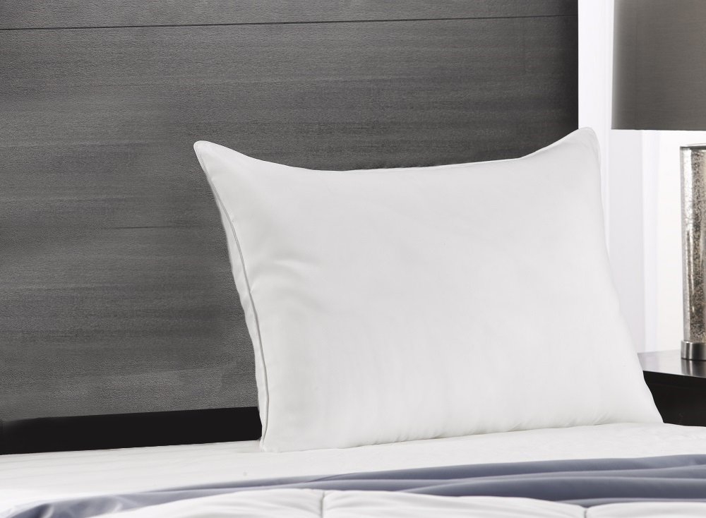 Exquisite Hotel Luxury Plush Down-Alternative Firm Hotel Pillow, Standard Size, Hypoallergenic Gel Pillow, Peachy FIRM Microfiber Gusseted shell - Best Pillow for Side Sleepers and Back Sleepers