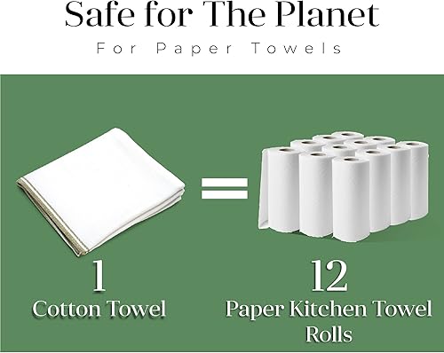 Miniatura 5 de Salt Earth Toallas de cocina de algodón, tamaño 24 x 14 pulgadas, juego de 4 toallas de cocina 100% algodón hilado en anillo, absorbente, secado