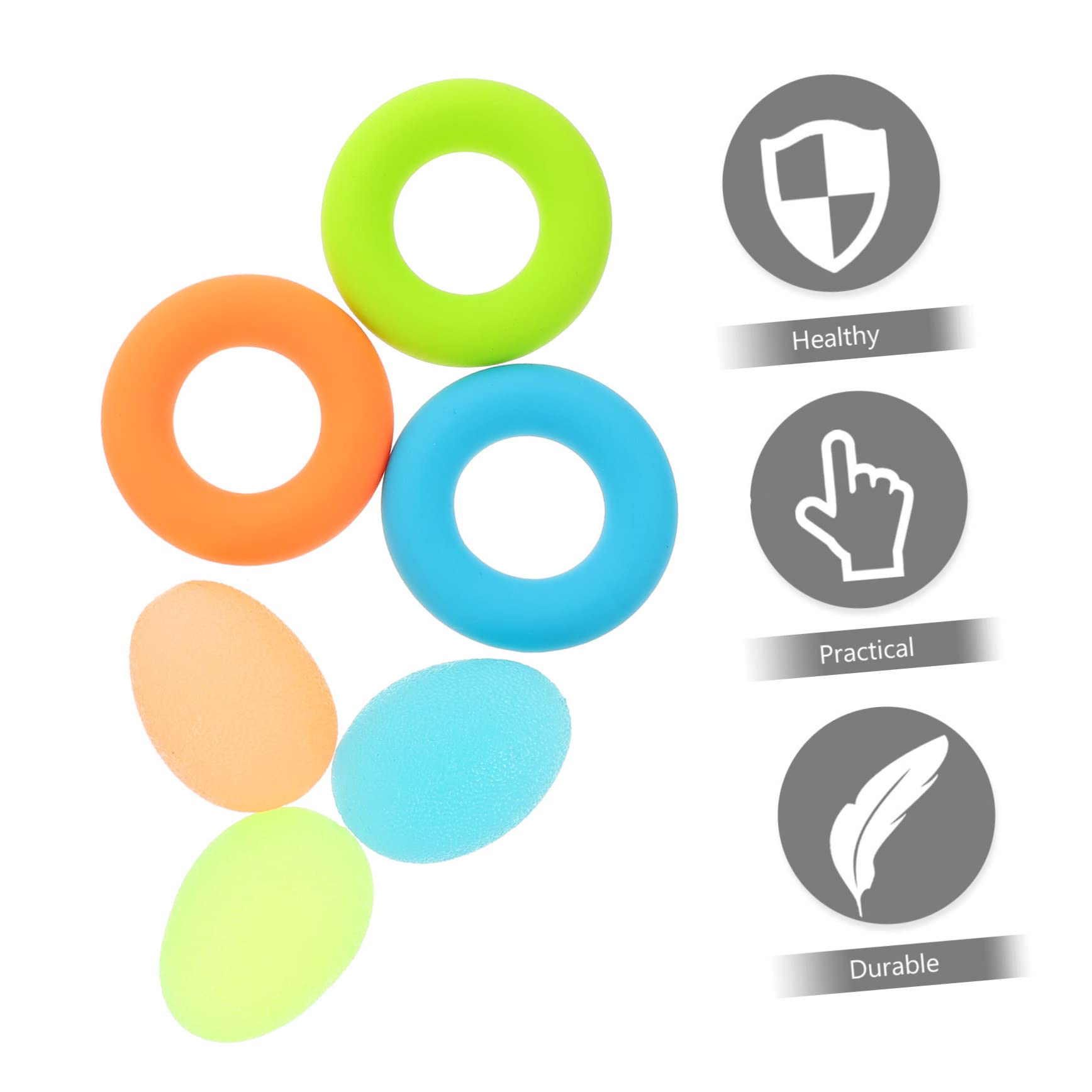 INOOMP Palline per Esercizi per Mani Impugnatura Rotonda Anelli per Esercizi Pressione Palline per Presa delle Mani per Fitness delle Dita Realizzate in Silicone
