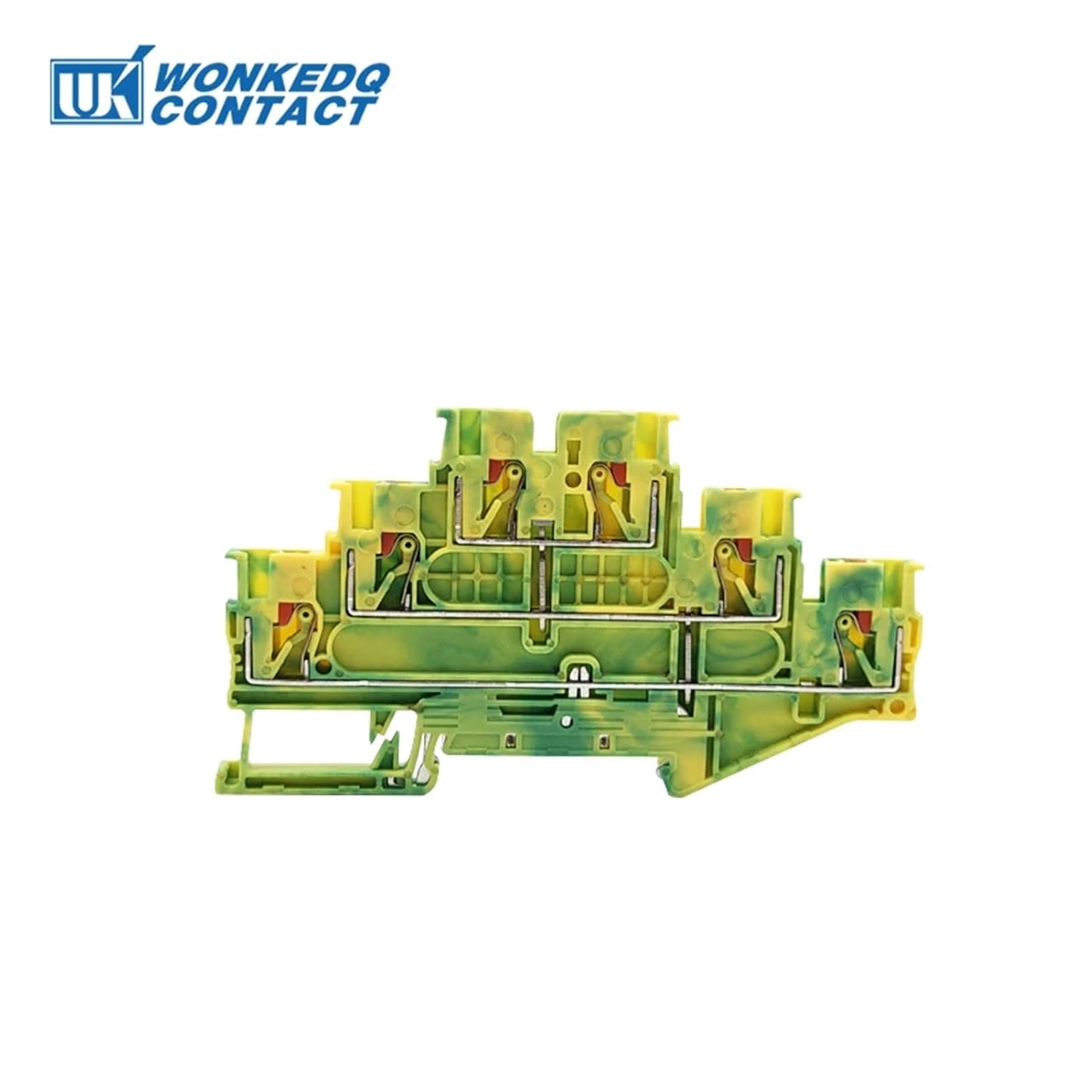 PT-2.5-3L-PE Electrical Din Rail Terminal Block 3 Level Ground Push-in Wire Connector Triple Layer PT2.5-3L PT 2.5-3L-PE(1 Pc)