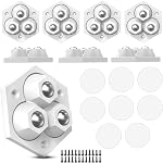 8 Roues auto-adhésives Pcs, rouleaux pivotants à 360°, capacité de charge 220.46lb pour poubelles, boîte de rangement, petits meubles (Hexagon noir (trois boules en acier))