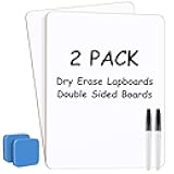 Small White Board 2 Pack Dry Erase Boards, 9''x 12'' Mini White Board Double Sided Portable Whiteboards for Students Teachers School Supplies Lapboards Including 2 Markers and 2 Erasers