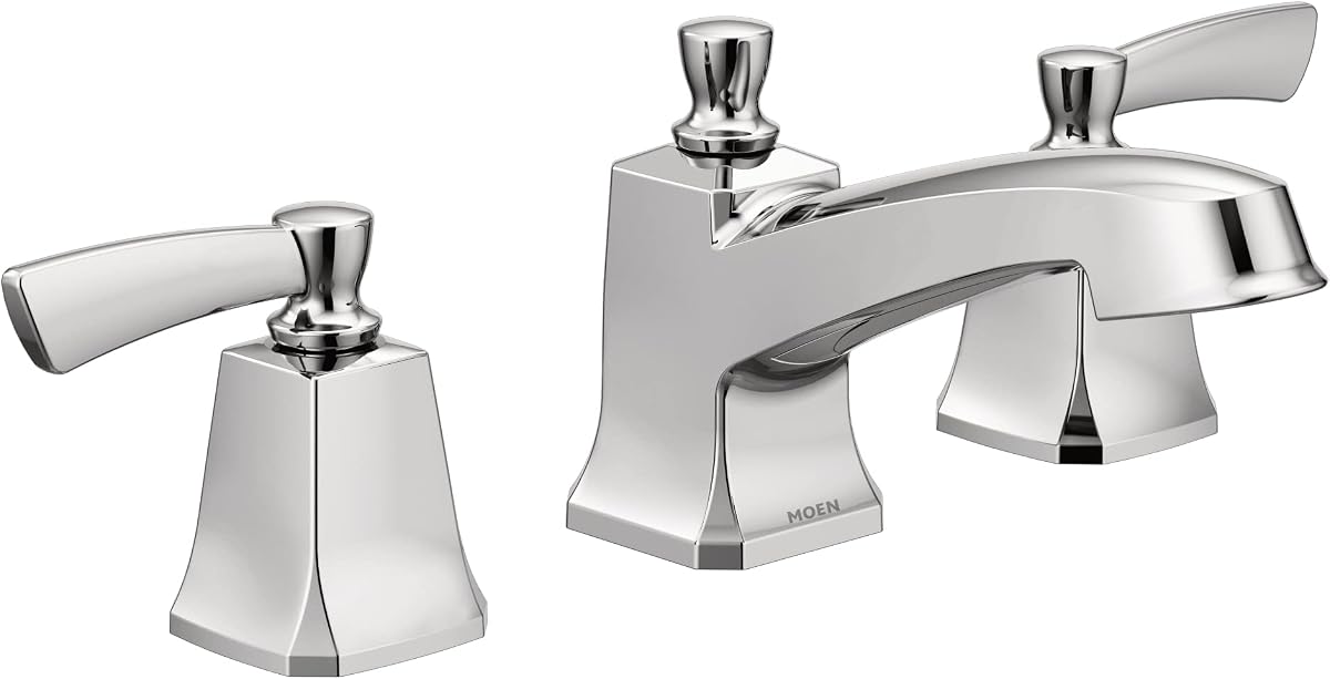 Moen Conway 84926 - Grifo para lavabo de baño con dos asas, cromado, con válvula incluida