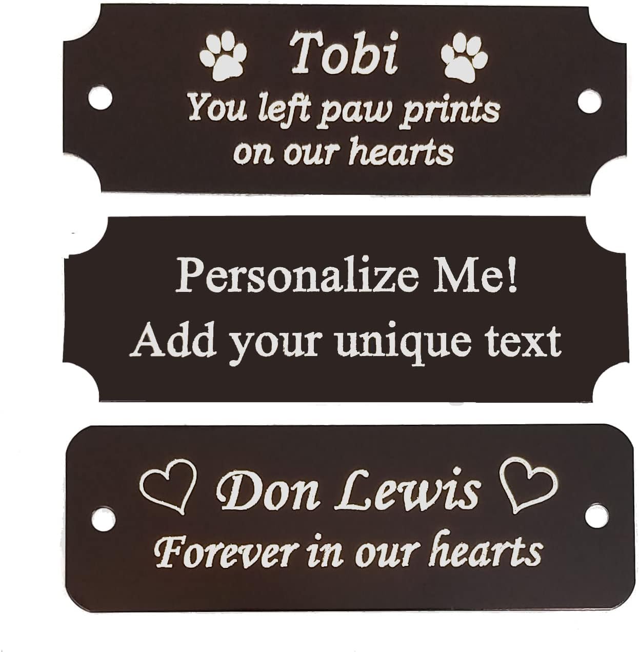 Size Custom up to 3" W x 1" H Personalized Trophy Name