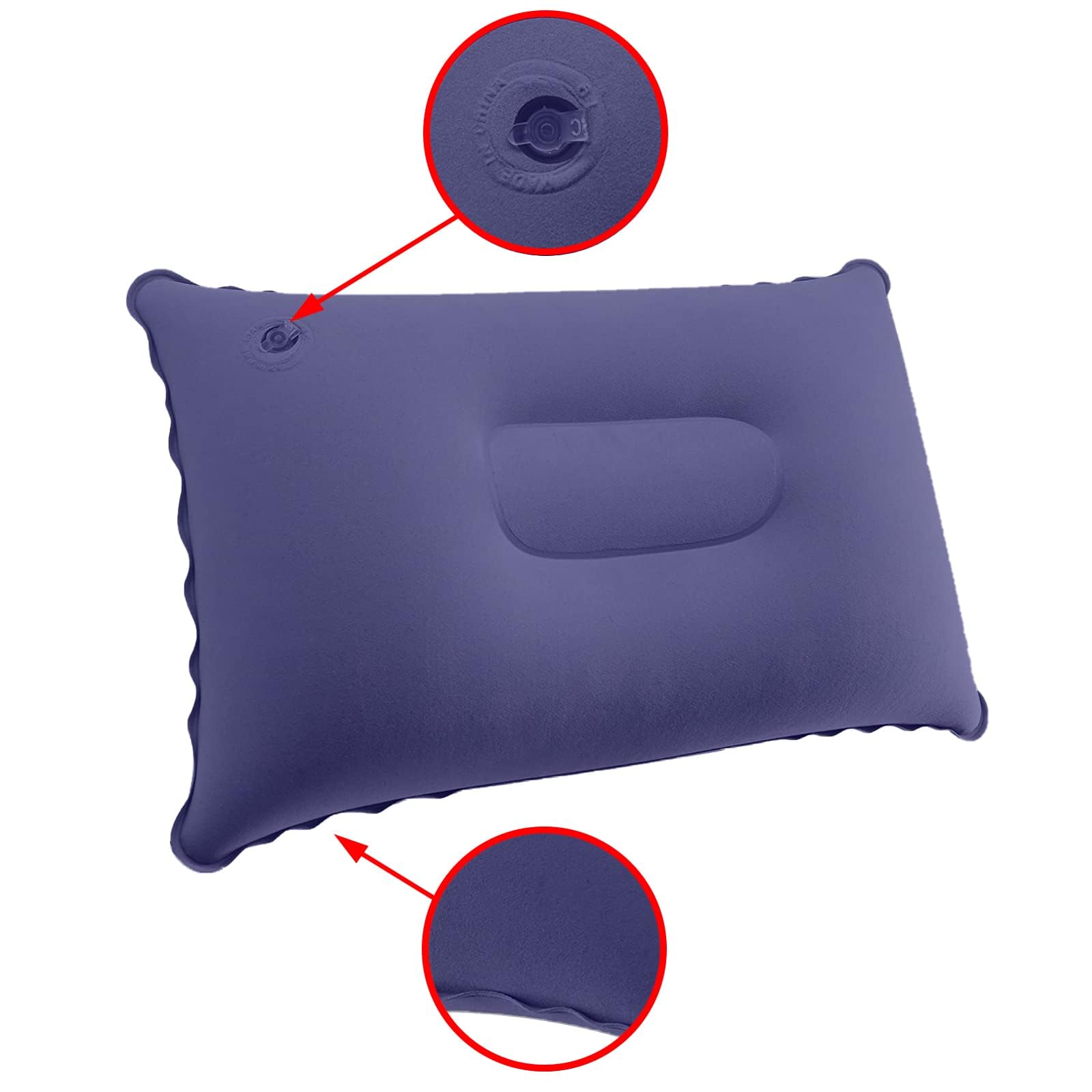 Almohadas de Camping Ultraligeras Cuadradas Pequeñas para Senderismo Viajes Soporte Lumbar Morado Rosa Azul